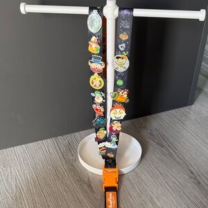 Disney Parks Halloween Lanyard with 14 Pins - Hatbox Ghost, Muppets, etc